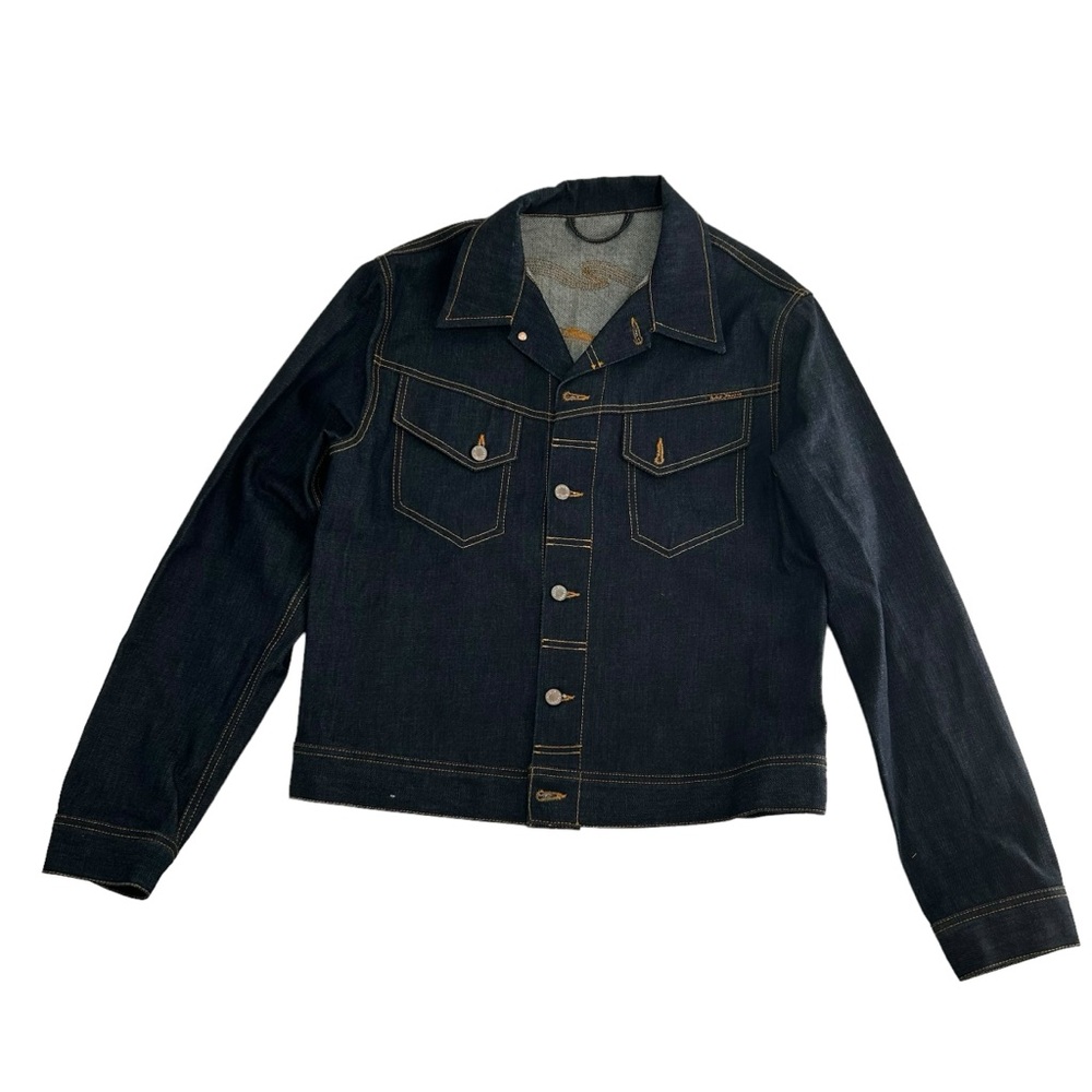 Nudie Jeans Jacket Set Men’s XL 32x32 Blue Raw Denim Trucker Two Piece Indigo